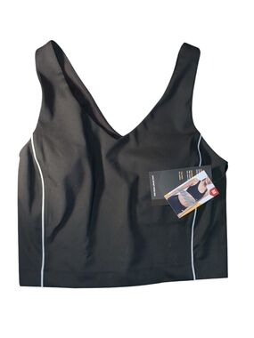 Avia Sports Piped Bra Black NWT